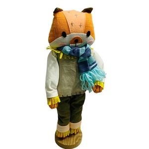 SPRITZ Harvest Scarecrow FOX 16 Inch DECORATIVE‎ Animal Friend with Scarf